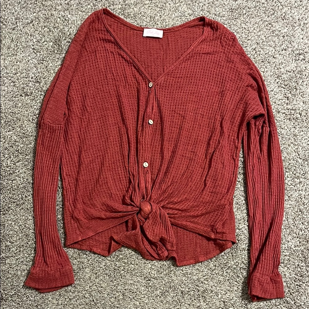 Women's Button-Up Knotted Top